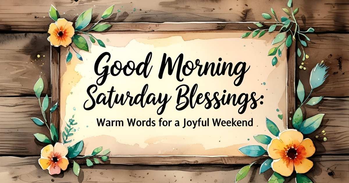 Good Morning Saturday Blessings to start your day with joy and positivity